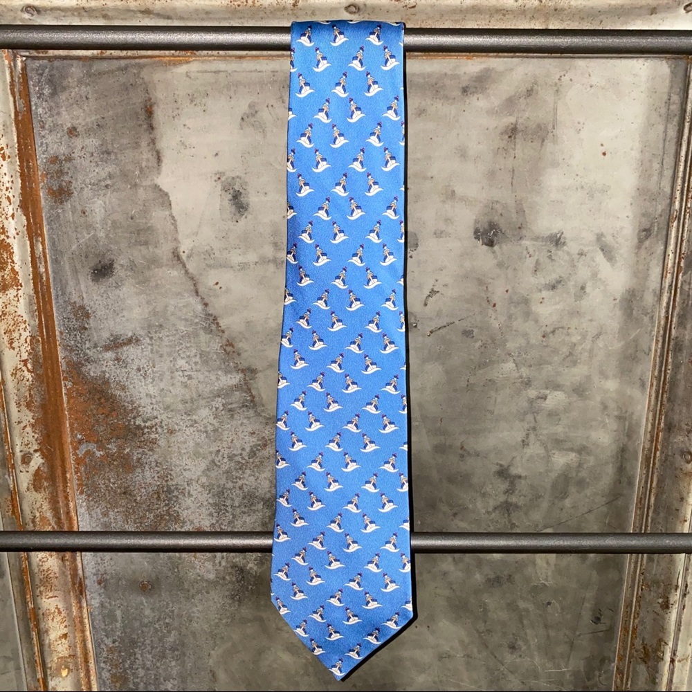Hermes Baby Blue Little Sailors Silk Tie